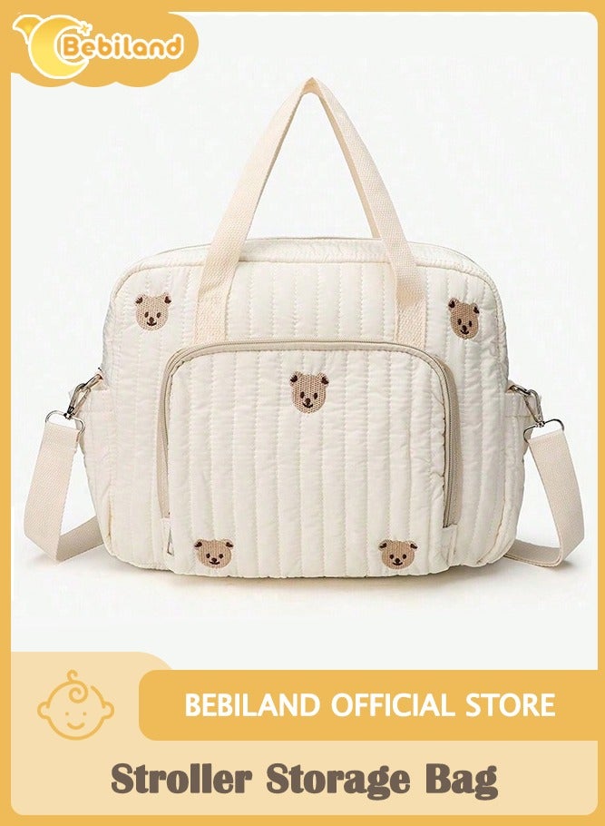 Baby Diaper Tote Bag, Stroller Storage Bag, Infant Carriages Diaper Organizer Pouches, Handbag Embroidered Mommy Bag