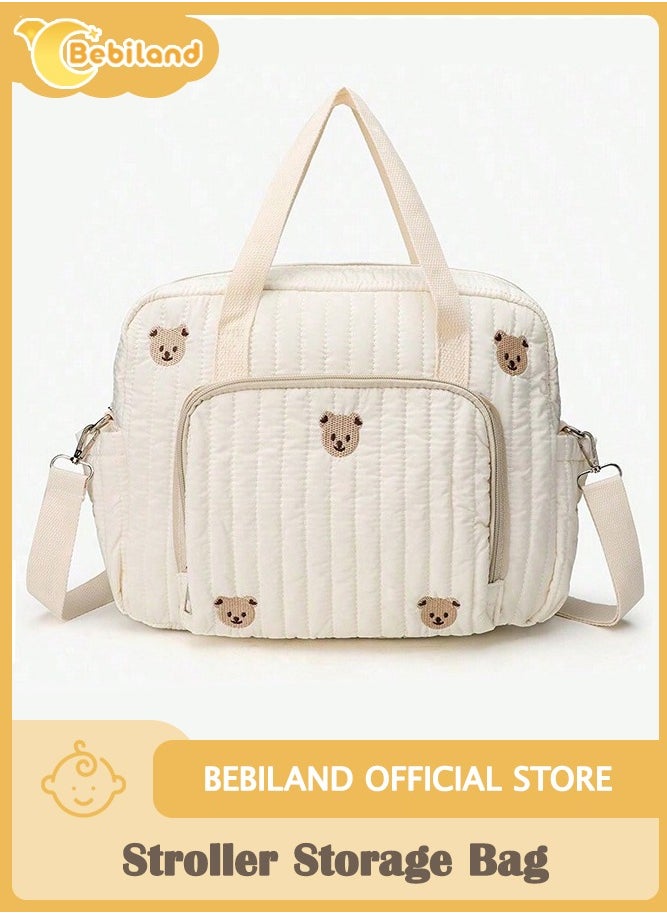 Bebiland Baby Diaper Tote Bag, Stroller Storage Bag, Infant Carriages Diaper Organizer Pouches, Handbag Embroidered Mommy Bag  - Image 1