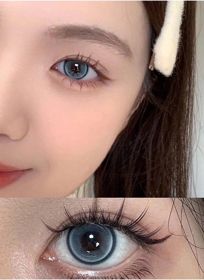 Mill Creek Mill creek color contact lenses 14.2MM hydrogel lenses can be used for 6 months 1 pair of 2 blue glasses  - Image 2