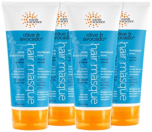 EARTH SCIENCE  Olive  Avocado Deep Conditioning Hair Masque For Normal to Dry Hair 4 pk 6 oz