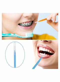 Excefore 100 Pieces Braces Brush for Cleaner Interdental Brush Toothpick Dental Tooth Flossing Head, Flosser Toothpick Cleaners Tooth Cleaning Tool (Bright Colors, Multiple Sizes)  - Image 2