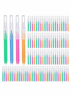 Excefore 100 Pieces Braces Brush for Cleaner Interdental Brush Toothpick Dental Tooth Flossing Head, Flosser Toothpick Cleaners Tooth Cleaning Tool (Bright Colors, Multiple Sizes)  - Image 1