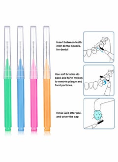 Excefore 100 Pieces Braces Brush for Cleaner Interdental Brush Toothpick Dental Tooth Flossing Head, Flosser Toothpick Cleaners Tooth Cleaning Tool (Bright Colors, Multiple Sizes)  - Image 5