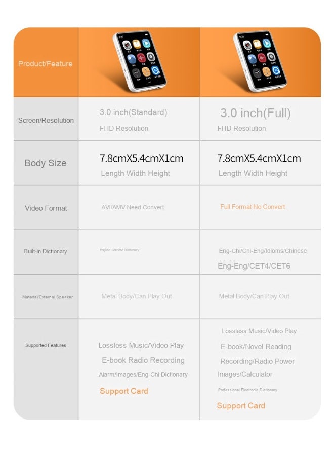 Portable MP3 Player - Student Edition Touch Screen Bluetooth MP4 Music Player - Image 4