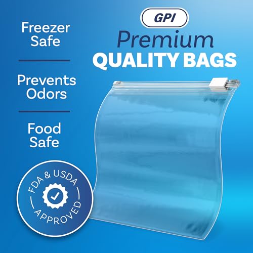 GPI POLY 100 Count - Slider Zip Food Storage Bags, 6" x 6" (1 Pint) 3 Mil Heavy Duty, Strong & Durable for Freezer Storage, for Food, Snacks & More. GPI - Image 3