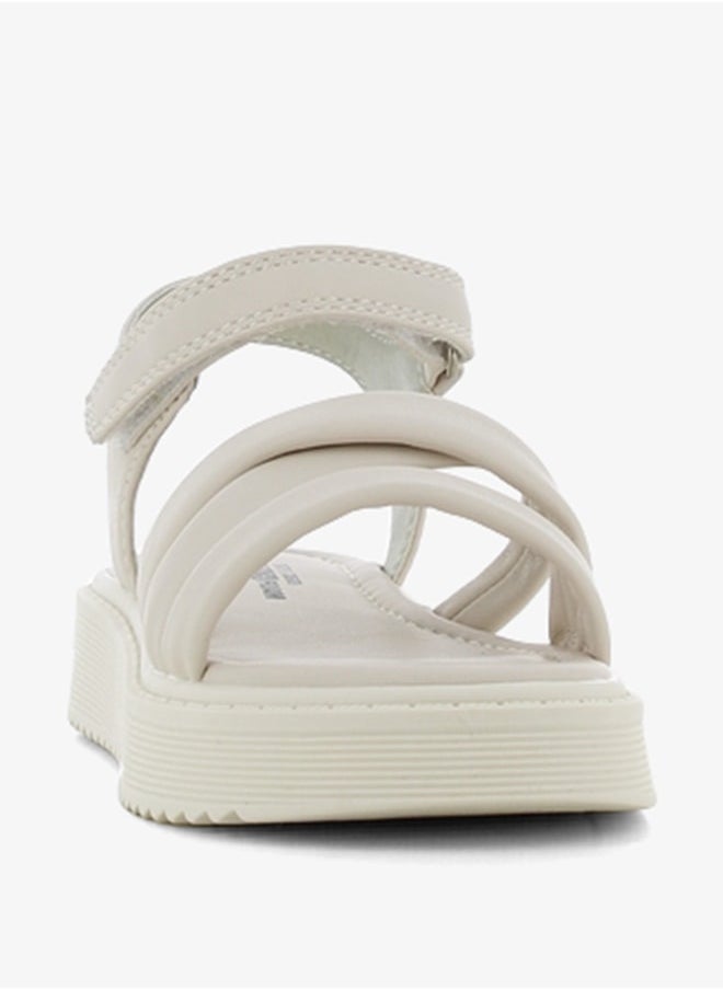 SJ - Girls' Cross Strap Sandals with Hook and Loop Closure - Image 1