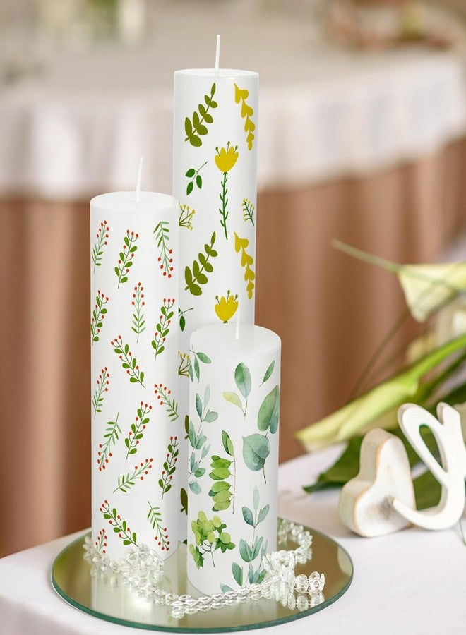 ميتلي مجموعة طلاء الشموع MTLEE المكونة من 84 قطعة، تتضمن 12 شمعة بيضاء عمودية، و60 شمعة صغيرة ملونة، و12 فرشاة طلاء للأعمال اليدوية، وتزيين طاولات حفلات أعياد الميلاد وحفلات الزفاف (2 بوصة × 4، 2 بوصة × 6، 2 بوصة × 8). - Image 3