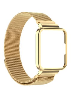 Generic Strap for Xiaomi Mi Watch 2 Lite Bracelet, Stainless Steel Woven Mesh Watch Strap with Frame for Redmi Watch 2 Lite.Gold  - Image 2