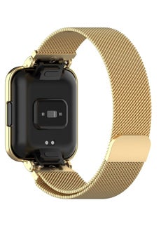 Generic Strap for Xiaomi Mi Watch 2 Lite Bracelet, Stainless Steel Woven Mesh Watch Strap with Frame for Redmi Watch 2 Lite.Gold  - Image 3