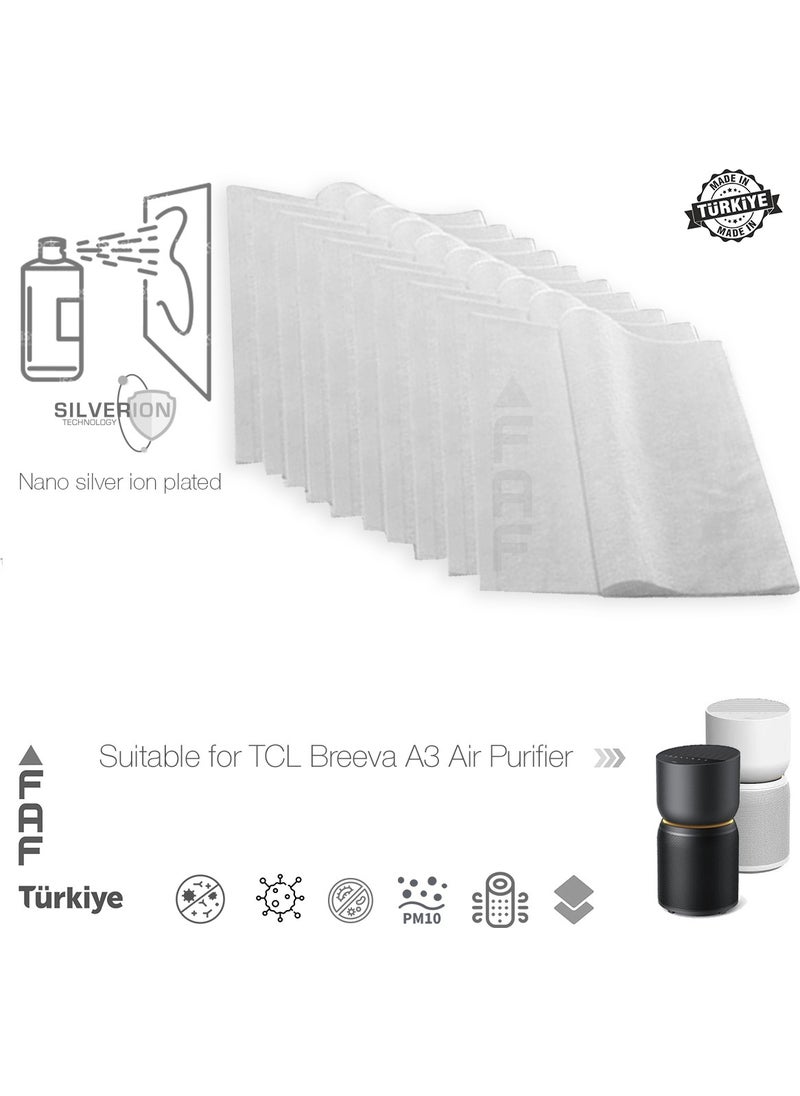 10 Pieces Tcl Breeva A5- A3 Compatible Silver Ion Electrostatic Dust Holder Pre-Filter