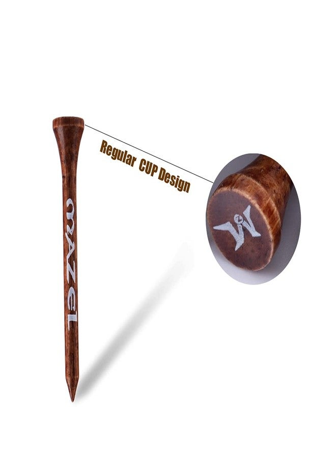 MAZEL Natural Wood/Bamboo Golf Tees 2 3/4 Inch & 3 1/4 Inch,Pack 50 or 120,Reduce Friction & Side Spin,More Stable Golf Tees (50 Pack(25 * 2-3/4"+25 * 3-1/4"),Black &Brown) - Image 5