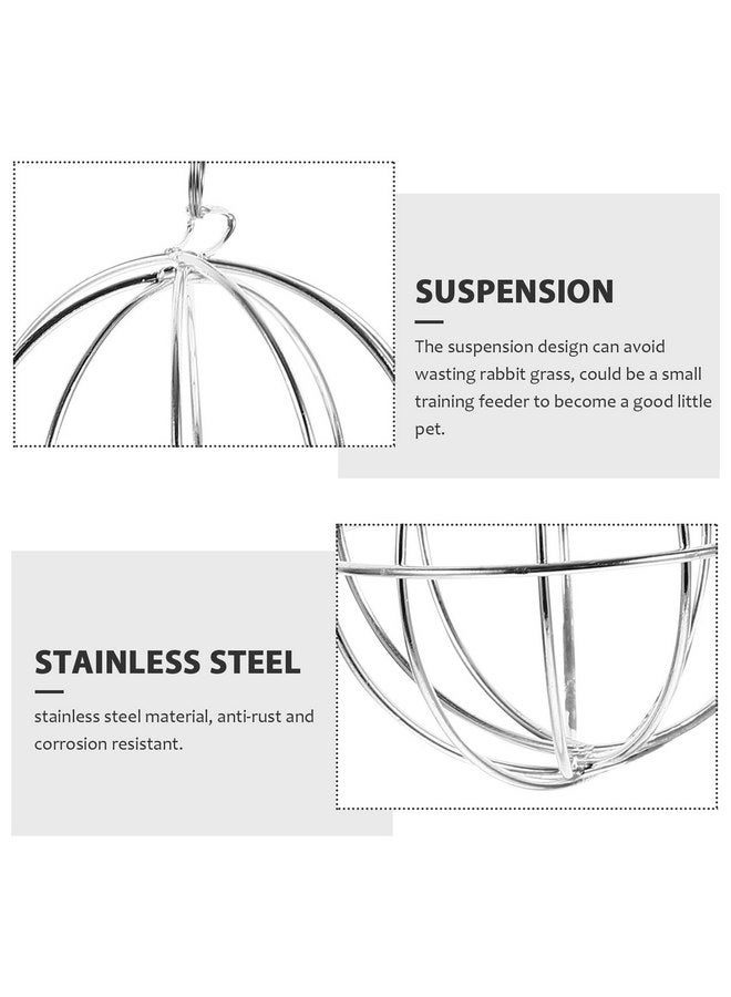 Balacoo Chinchilla Hay Feeder - Hanging Rabbit Hay Feed Dispenser, Stainless Steel Guinea Pig Holder Ball Feeder Toy for Bunny Guinea Pig Hamster Rat - Image 3