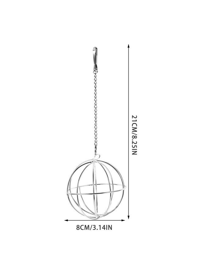 Balacoo Chinchilla Hay Feeder - Hanging Rabbit Hay Feed Dispenser, Stainless Steel Guinea Pig Holder Ball Feeder Toy for Bunny Guinea Pig Hamster Rat - Image 2
