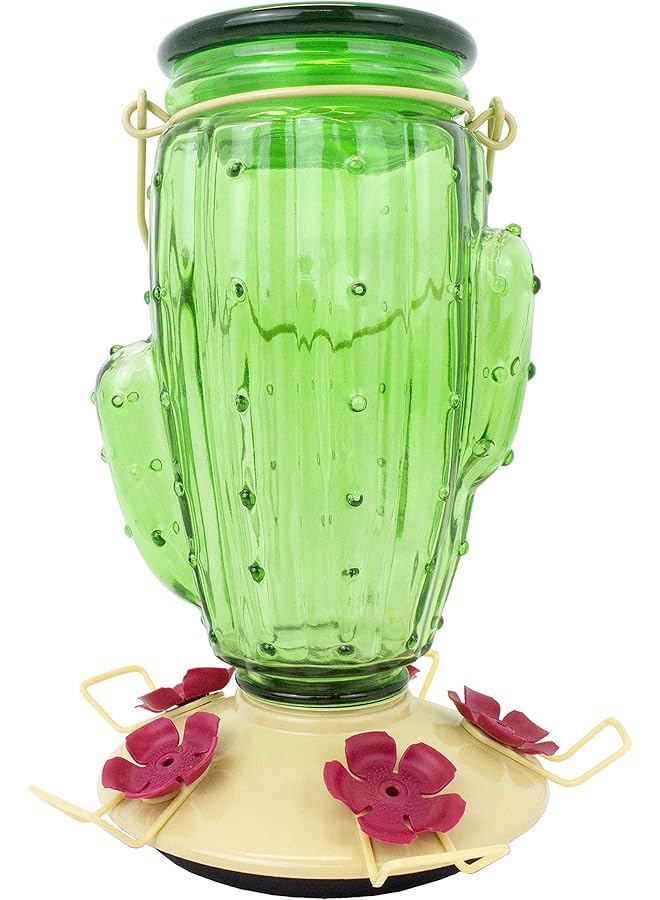 بيركي-بيت 9111 2 وحدة تغذية زجاجية للطيور الطنانة ذات تعبئة علوية من الصبار - 32 أونصة - Image 1