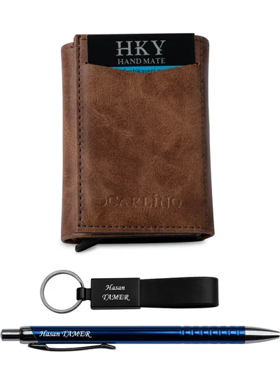 اتش كي واي Personalized Artificial Mechanism Card Holder & Wallet Pen Keychain Gift
