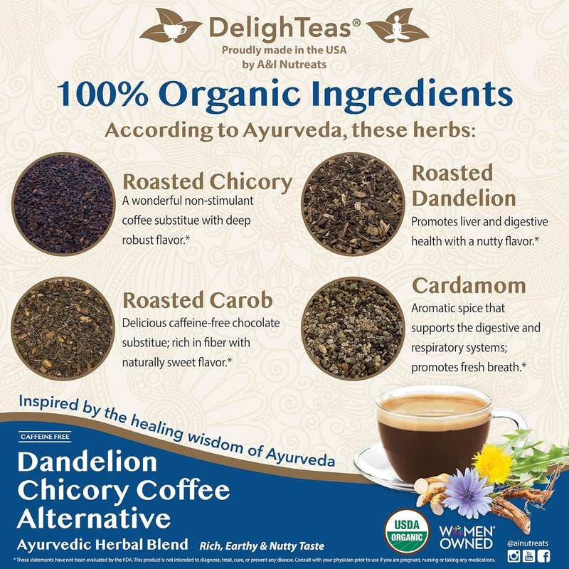 DelighTeas Organic Dandelion Chicory Coffee Alternative - Image 2