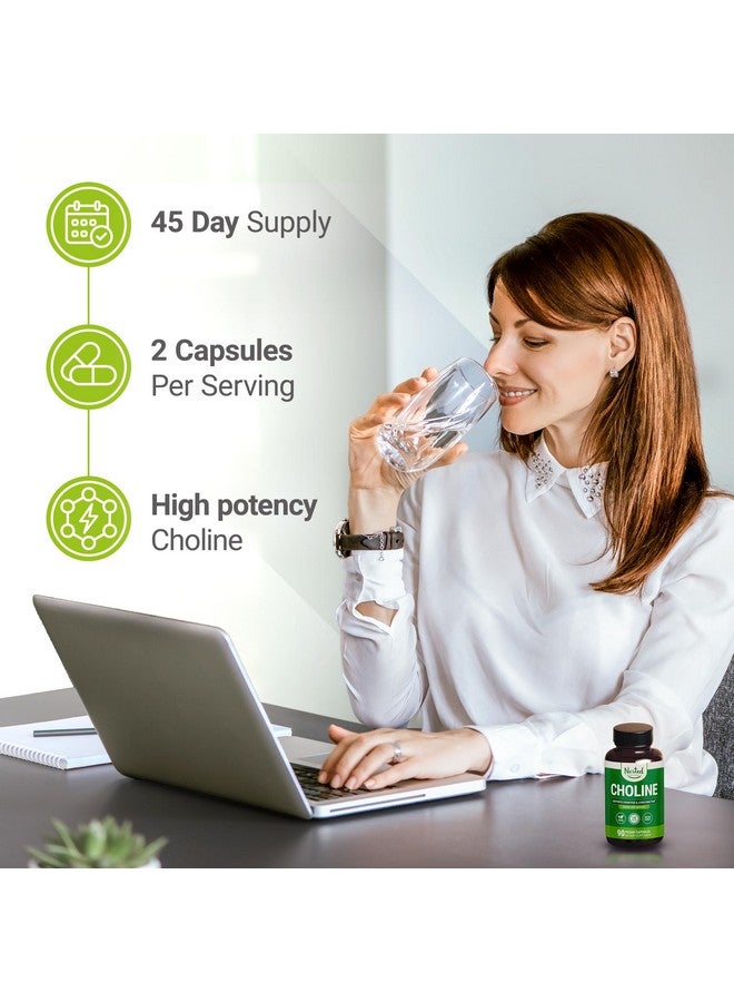 Nested Naturals Choline Bitartrate 500mg - High Potency Choline Supplements - Supports Cognitive Performance & Liver Function - 100% Vegan & Non-GMO Choline - 90 Vegan Capsules - Image 4