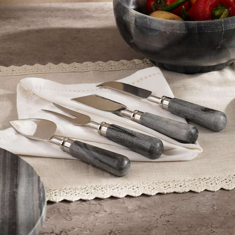 Pan Home طقم سكاكين جبن من 4 قطع - رمادي - Image 1