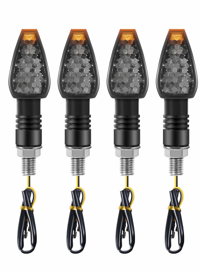 Loquat Universal 12V Motorcycle LED Turn Signal Lights - 4 Pcs Amber Mini Indicator Blinker for Front u0026 Rear Use - Image 1