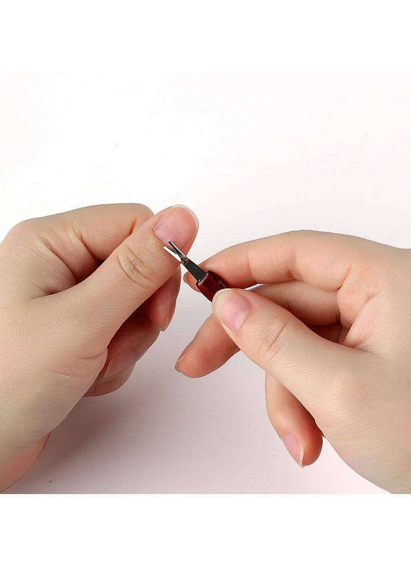 Y&D Nail Cuticle Trimmer Remover Plastic Handle Pusher Rubber Cleaner Double Head Dead Skin Knife Removal Fork art - Pink 30 Pieces - Image 5