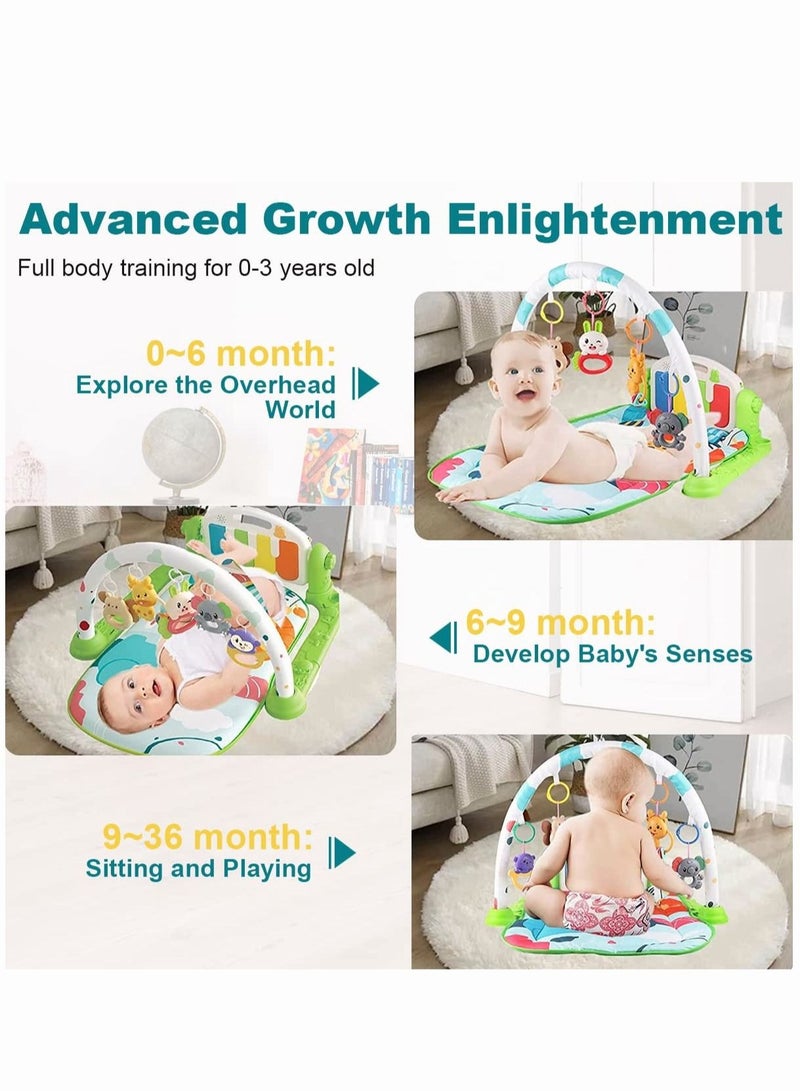 ميكسد Baby Gyms Play Mats Kick and Play Piano Gym Mats Detachable Tummy Time Mat with Music and Lights Musical Electronic Learning Toys Activity Center for Infants Toddlers - Image 5