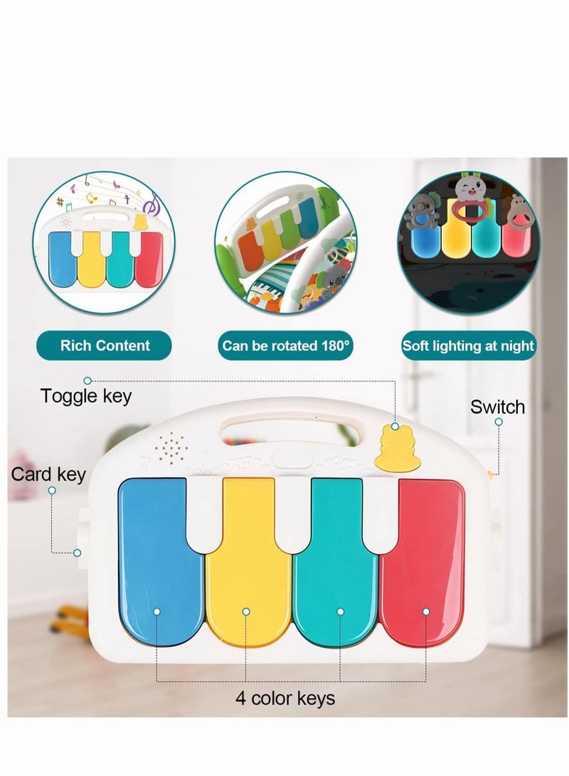 ميكسد Baby Gyms Play Mats Kick and Play Piano Gym Mats Detachable Tummy Time Mat with Music and Lights Musical Electronic Learning Toys Activity Center for Infants Toddlers - Image 3
