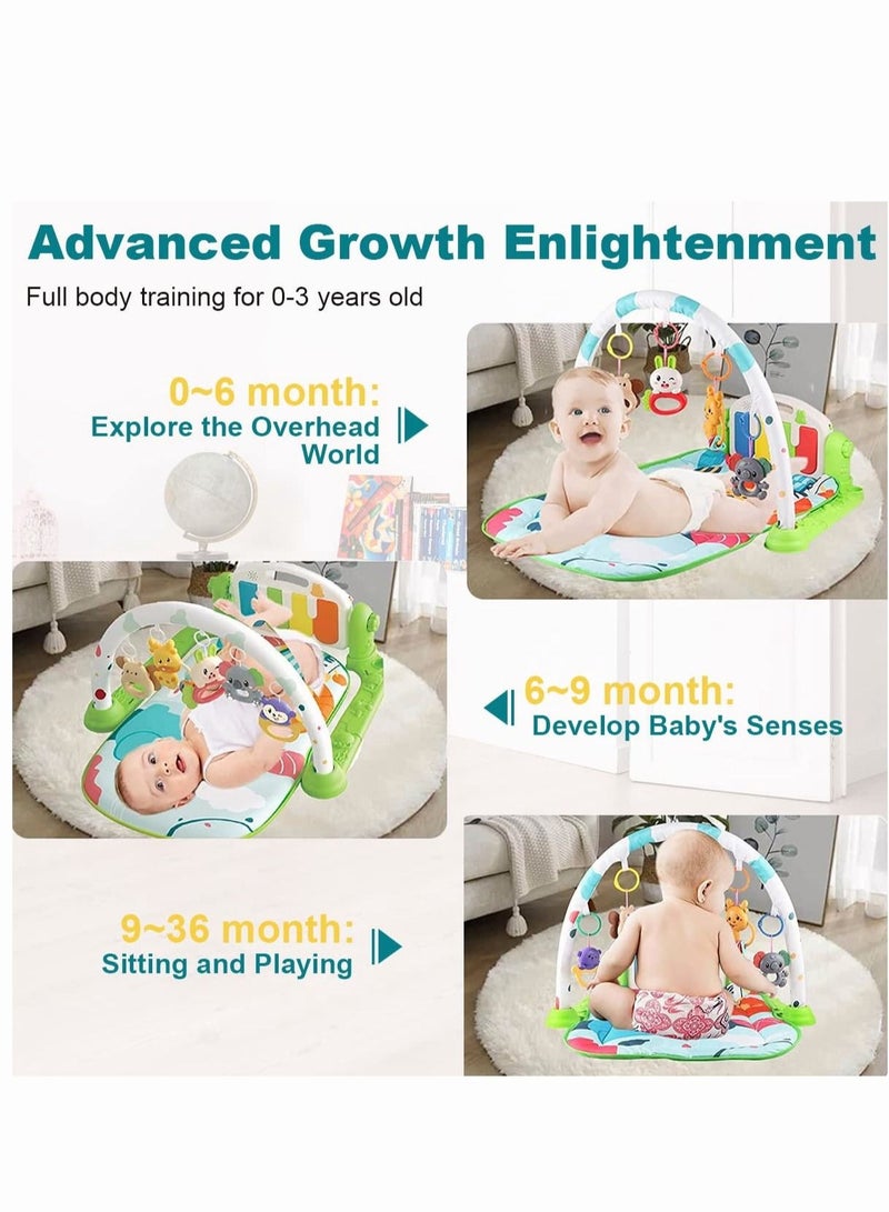 ميكسد Baby Gyms Play Mats Kick and Play Piano Gym Mats Detachable Tummy Time Mat with Music and Lights Musical Electronic Learning Toys Activity Center for Infants Toddlers - Image 2