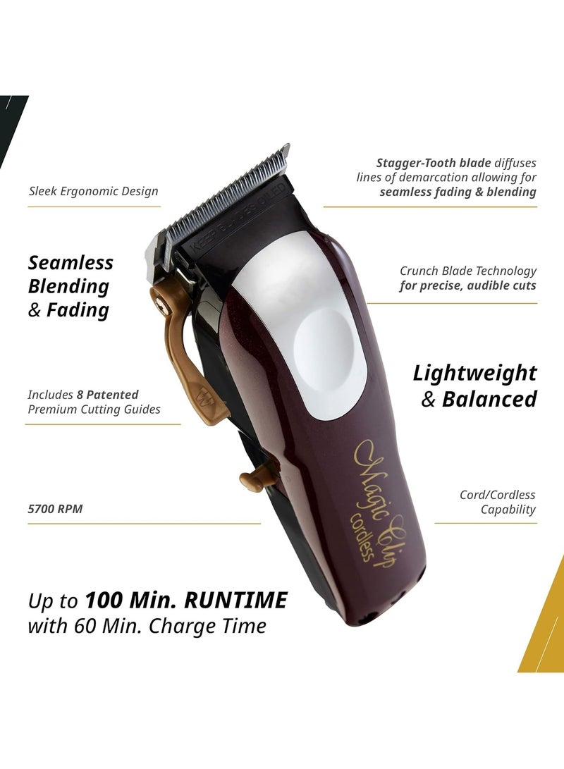 Professional Cordless Hair Clipper Stagger-Tooth Blade Professional Hair Trimmer with Attachments Great for Barbers and Stylists - Image 3