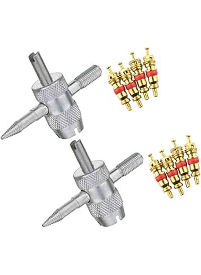 2 Tire Valve Core Remover Installer Compact Tool Kit For Car Bicycle Repair - Image 1