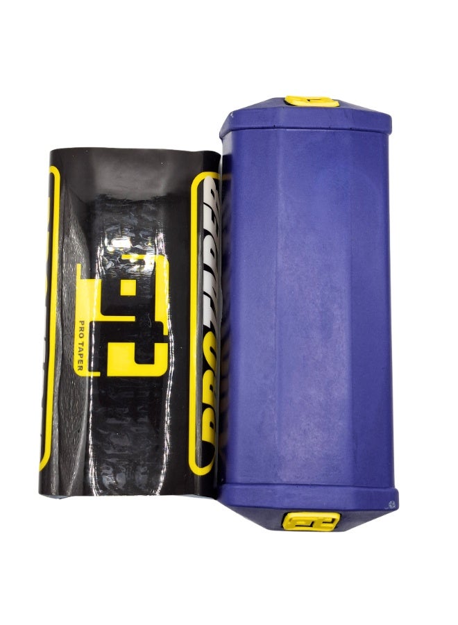 برو تابس وسادة مقود دراجة موتوكروس لقضيب المقود مع حماية فوم وأشرطة فيلكرو مقاس عالمي أزرق وأسود - Image 4