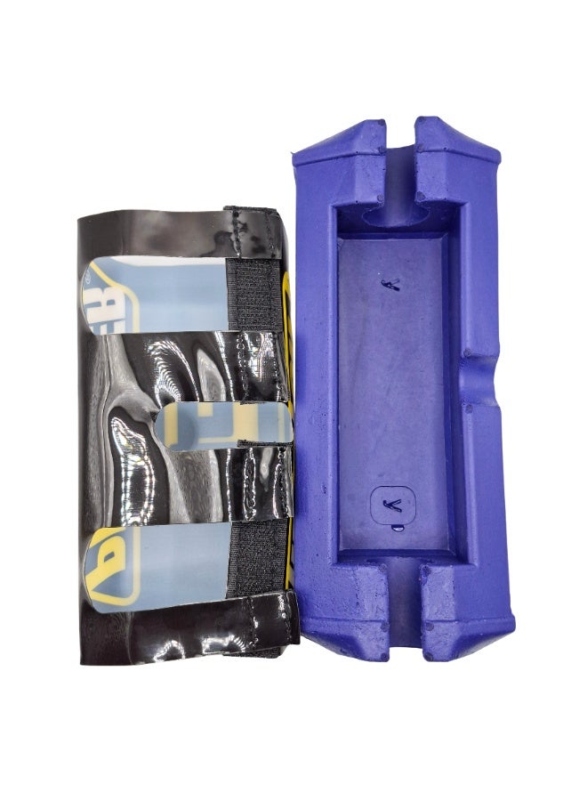 برو تابس وسادة مقود دراجة موتوكروس لقضيب المقود مع حماية فوم وأشرطة فيلكرو مقاس عالمي أزرق وأسود - Image 2