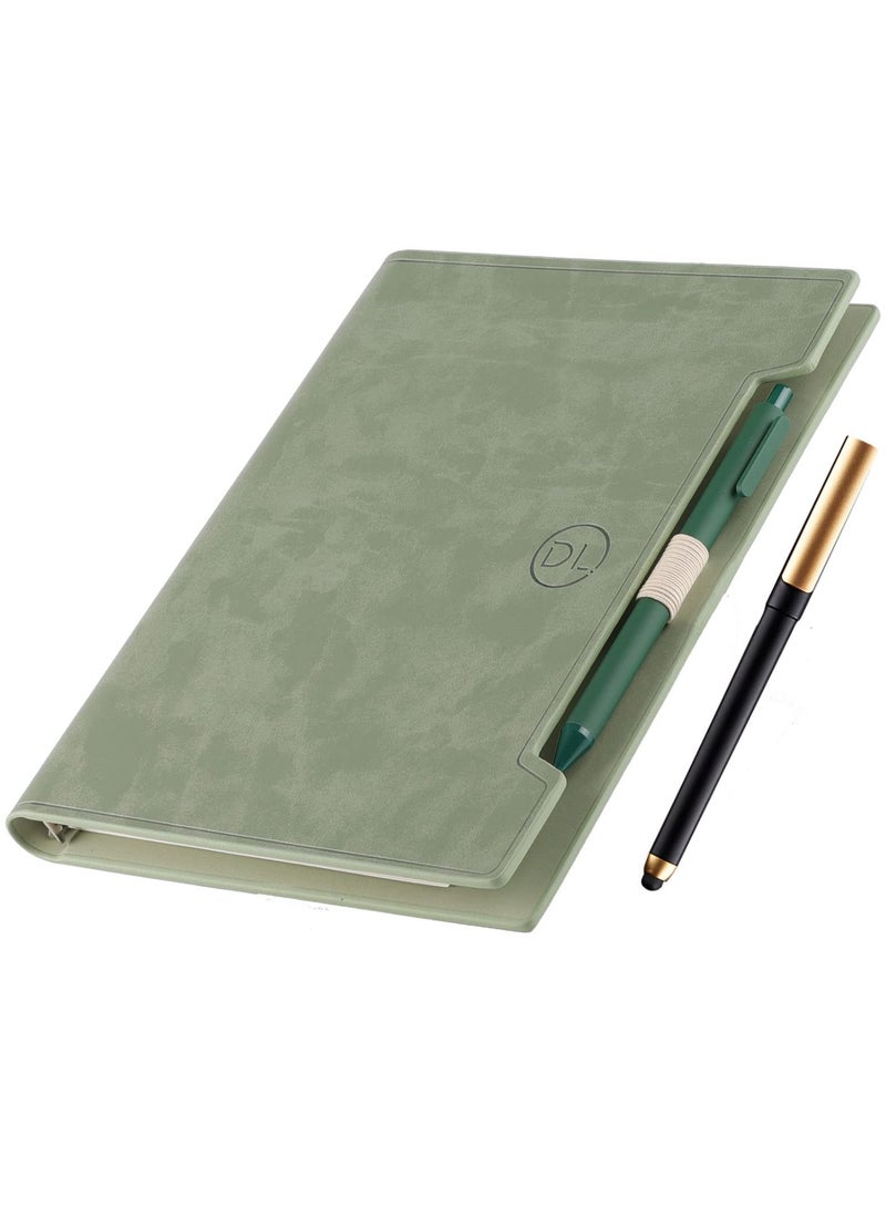A5 Thickened Leather Notebook Business Binder Notepad Office Sudent Meeting Minutes Diary (160 Pages Green) - Image 2