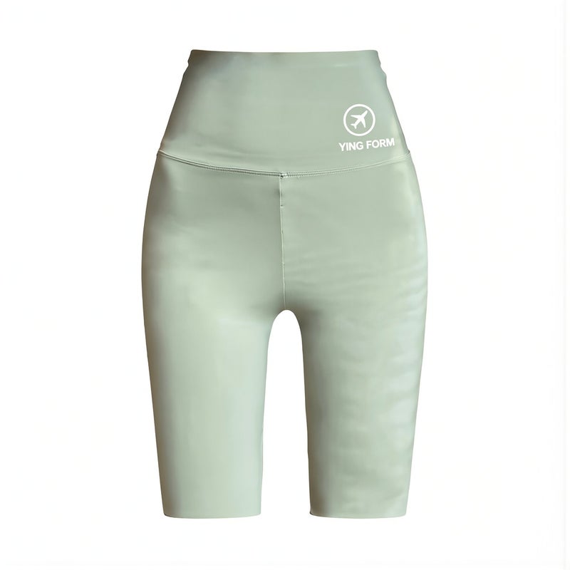 High Waist Biker Shorts for Women Tummy Control Butt Lifting White M Slim Body Shape Workout Yoga Shorts - Image 1