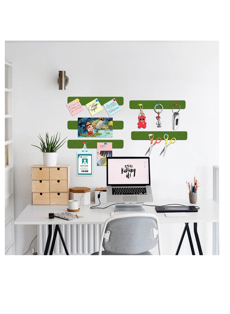Zikra 5 Pack Felt Pin Board Bar Strips Bulletin Board for Bedrooms Offices Home Wall Decoration, Notice Board Self Adhesive Cork Board with 50 Push Pins for Paste Notes, Photos, Schedules - Image 4