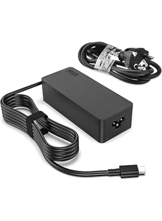 65W USB C Power Supply PD Charge Laptop Charger Cable Type C Adapter for HP Lenovo ThinkPad Huawei Mate book Pro Air HP  Asus Acer Dell XPS Xiaomi Air Type C 65 Watt PC Quick Charge - Image 1