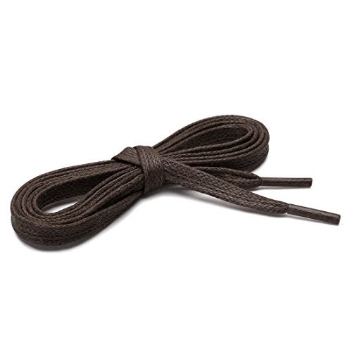 uxcell 2 Pairs Waxed Cotton Leather Boots Casual Shoes Flat Shoelaces for Men Women 100cm / 39.37" Dark Brown - Image 2