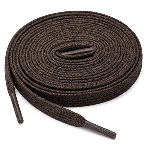 uxcell 2 Pairs Waxed Cotton Leather Boots Casual Shoes Flat Shoelaces for Men Women 100cm / 39.37" Dark Brown - Image 1