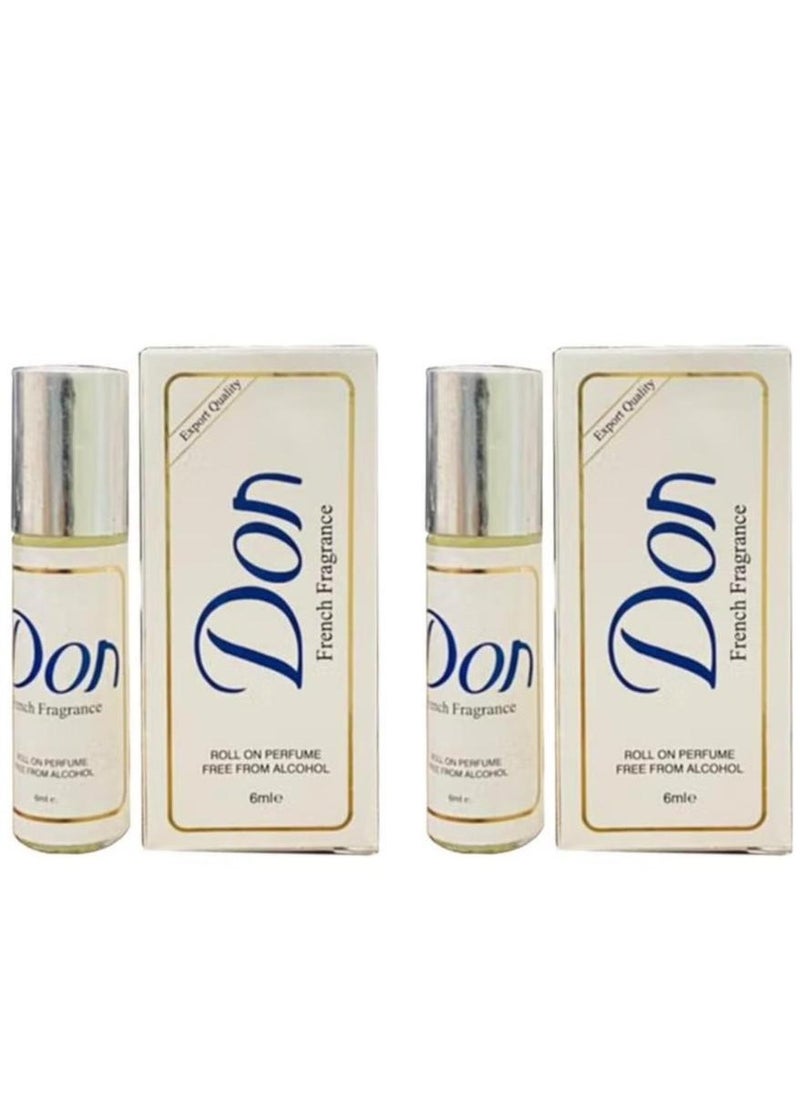 don French Fragrance Roll On Perfume 6ml 2Pcs 