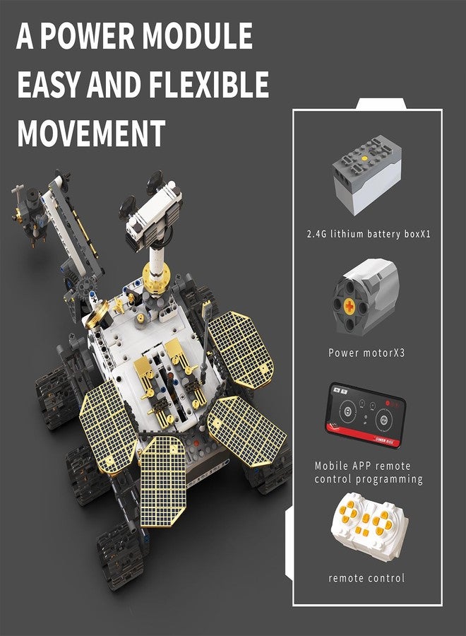 DOLIVE Remote & APP Controlled Mars Rover, STEM Building Set for Boys Ages 8-14, Space Toys for Kids Ages 8-12, Science Gift for Boys & Girls (1007 PCS) - Image 3