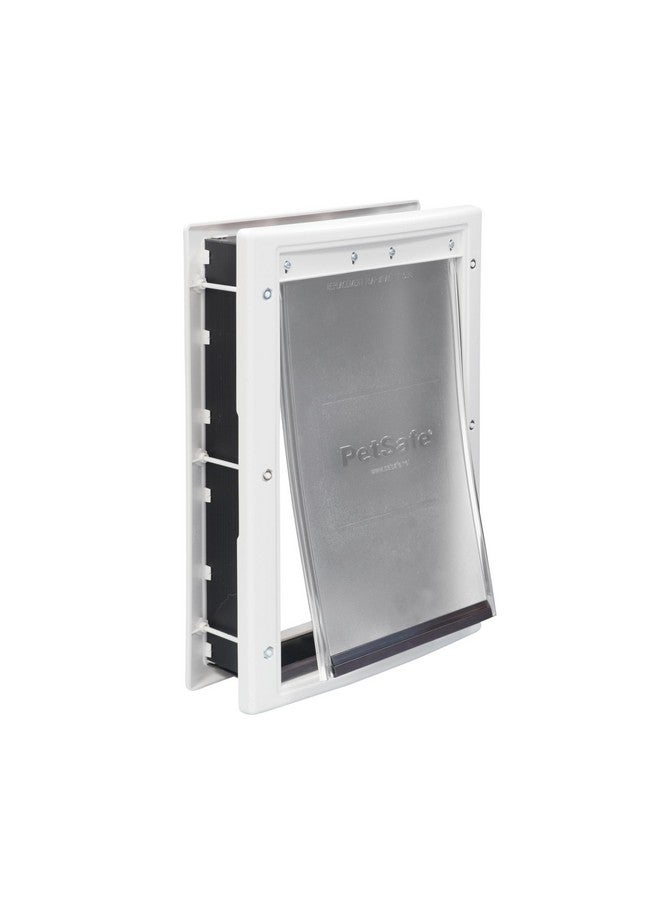 بيت سيف باب بلاستيكي للكلاب من PetSafe لا يصدأ أبدًا للتركيب في الأبواب أو الجدران الداخلية والخارجية، قابل للطلاء، سهل التركيب، مزود بلوحة إغلاق، للحيوانات الأليفة التي يصل وزنها إلى 40 رطلاً، (متوسط) - Image 1