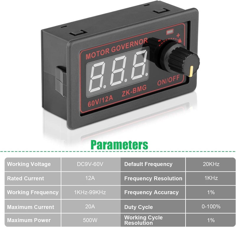 MakerHawk PWM DC Motor Speed Controller DC 12V 24V 60V 500W Electric Motor Speed Control Regulator Power Speed Controller with Signal Generator Driver Module - Image 5