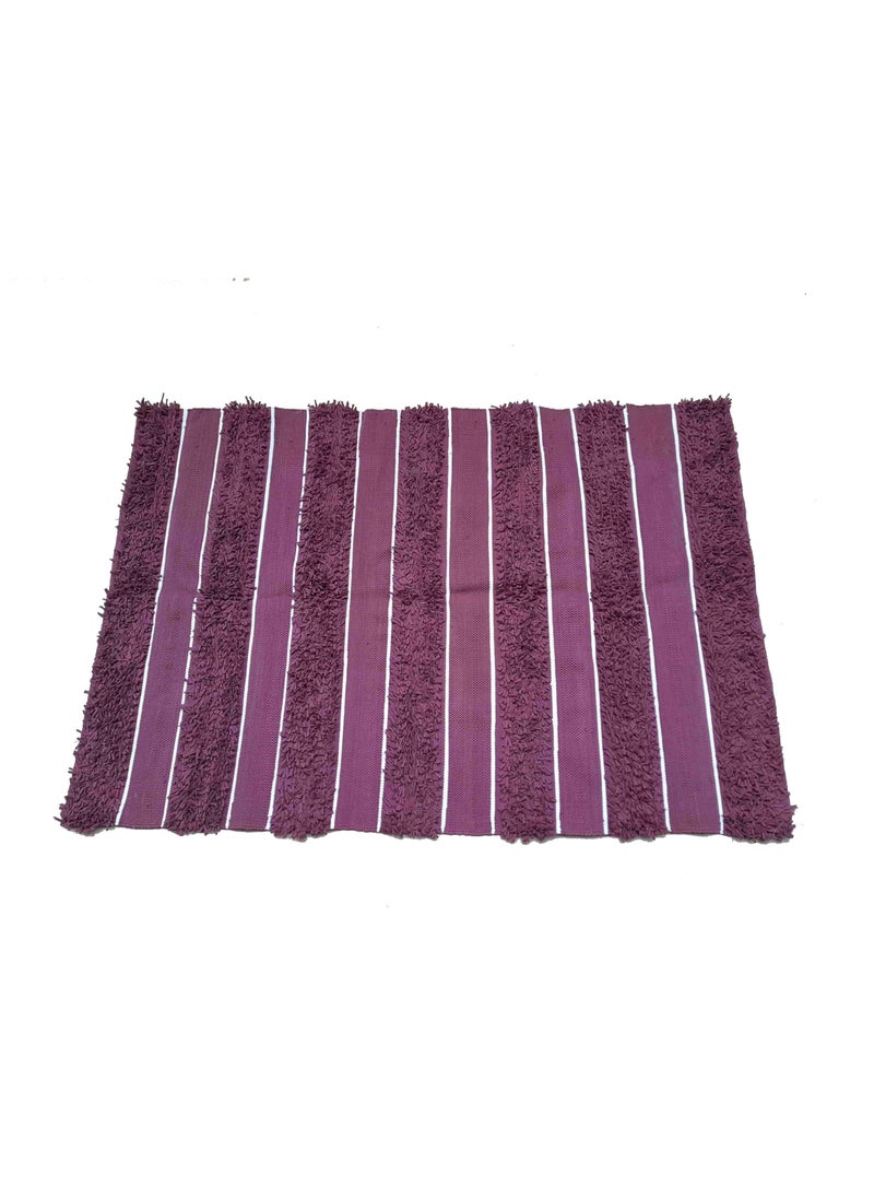 Bazaar Misr Kilim rag rug cotton shaggy Dark burgundy  - Image 1