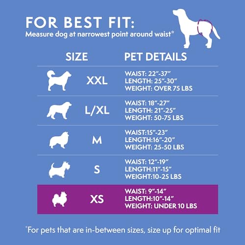 Simple Solution Disposable Dog Diapers, Female Dog Diapers, Puppy Potty Training, Incontinence and Heat Cycle Protection, Extra Small Diapers for Dogs, 9-14 Inch Waist, 30 Count - Image 4