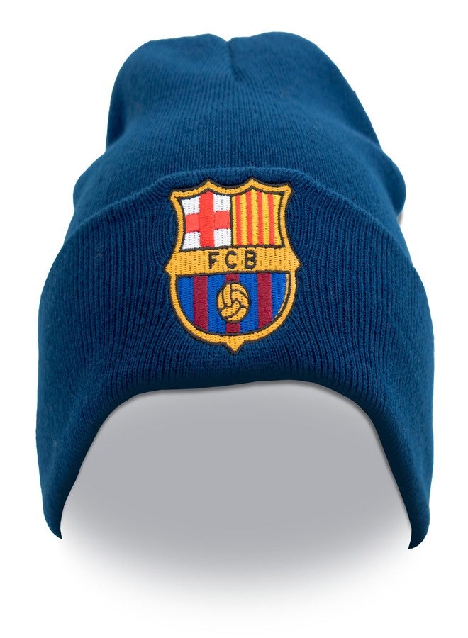 Hy-Pro Officially Licensed Barcelona Beanie Hat - Warm & Comfortable Winter Beanie Hats for Football Supporters - Cosy Blue Hat with Team Logo - Image 1