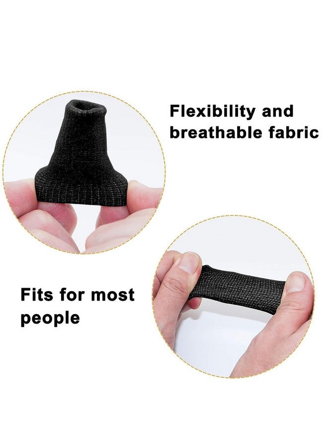 DROPOSALE Hand Finger Sleeves Arthritis Trigger Brace Protectors Splint Support Compression Relief Adjustable Breathable Thumb Covers Cap Safe for Skin Nail Pain Multi Use Black Color (Black, 10) - Image 3