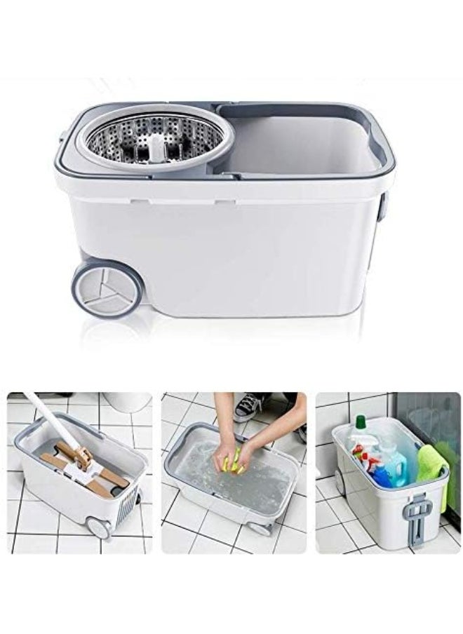 Artist Unknown Mop, wipe the floor, wipe the window, no need to wash by hand, 360° rotating tray, dust and water absorption, thick fiber cotton head  - Image 3
