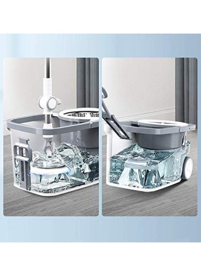 Artist Unknown Mop, wipe the floor, wipe the window, no need to wash by hand, 360° rotating tray, dust and water absorption, thick fiber cotton head  - Image 5