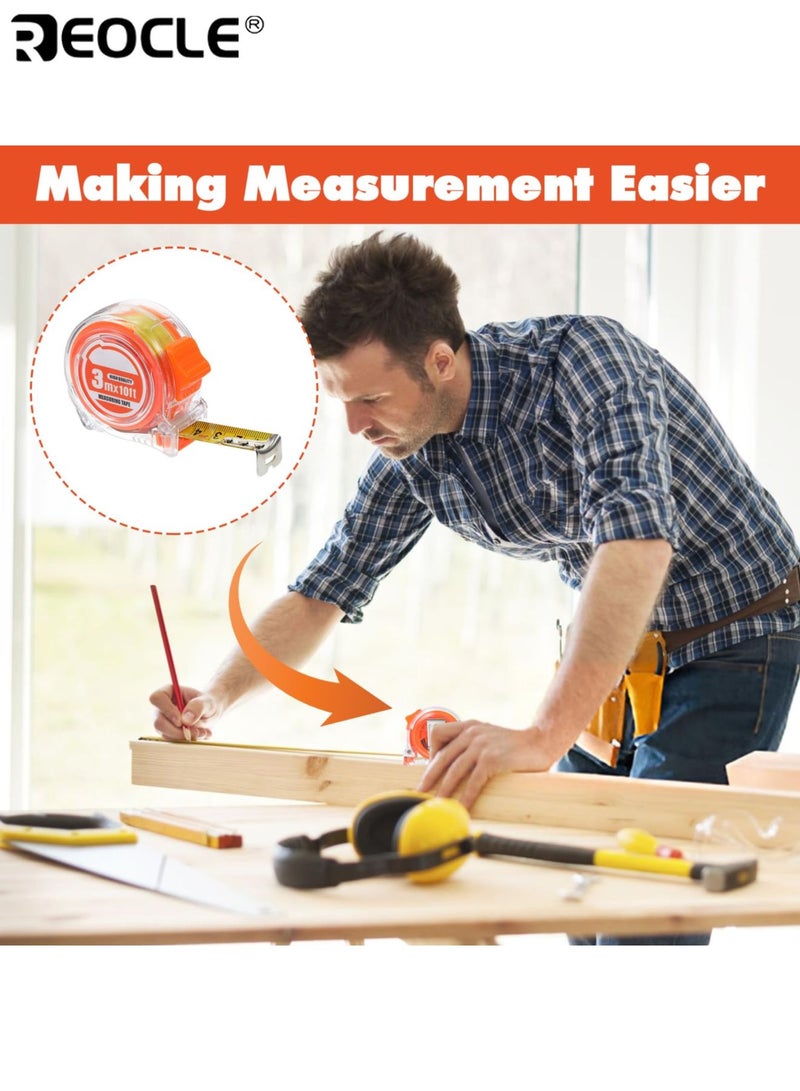 ريوكل شريط قياس فولاذي مزود بخاصية القفل الذاتي وشاشة سهلة القراءة، أداة قياس قابلة للسحب مع غلاف ABS للاستخدام المنزلي. - Image 4