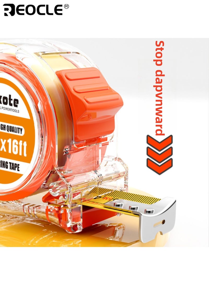 ريوكل شريط قياس فولاذي مزود بخاصية القفل الذاتي وشاشة سهلة القراءة، أداة قياس قابلة للسحب مع غلاف ABS للاستخدام المنزلي. - Image 3