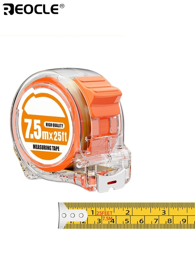 ريوكل شريط قياس فولاذي مزود بخاصية القفل الذاتي وشاشة سهلة القراءة، أداة قياس قابلة للسحب مع غلاف ABS للاستخدام المنزلي. - Image 1